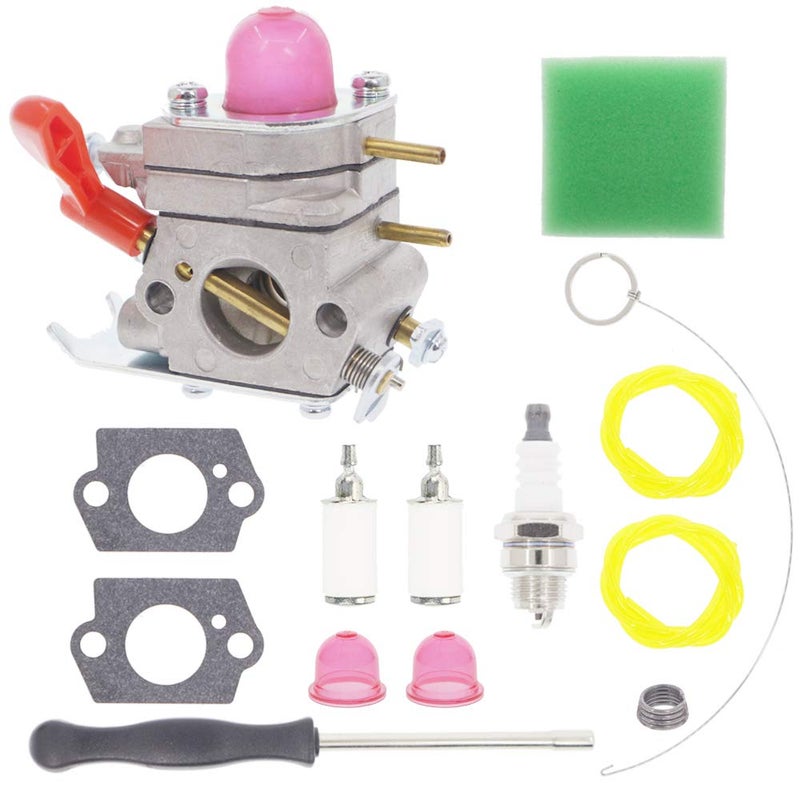 Hutdkte C1U-W19 Carburetor for Poulan P4500 PP025 PP125 PP258TP PP25E PP26E PP325 SM705 SM706 Trimmer 530071811 with AC04122 Fuel Line Air Filter Kit - Image 1